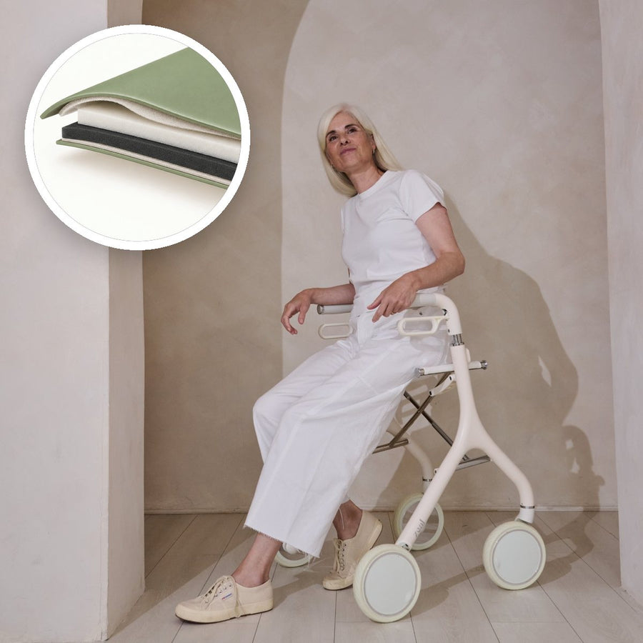 Woman resting on the cushioned Zeal seat