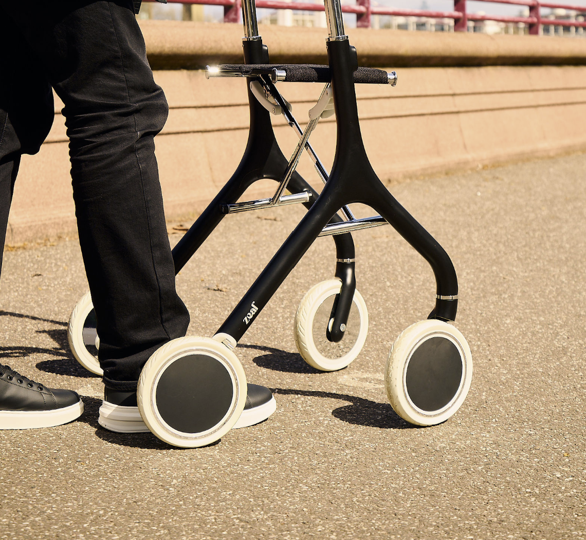 Luxury mobility aid rollator designed for elegance and comfort